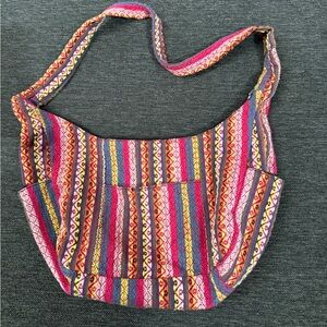 ItzMagic studios Colorful boho festival vibe rainbow Striped Women's Bag OS